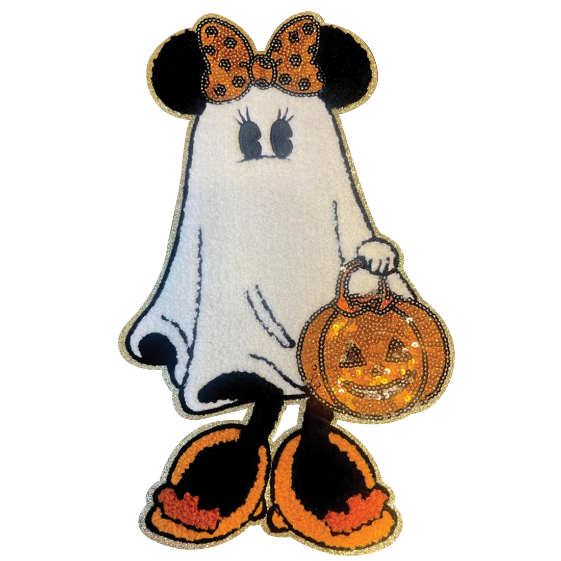 Girly Mouse Ghost Chenille Patch