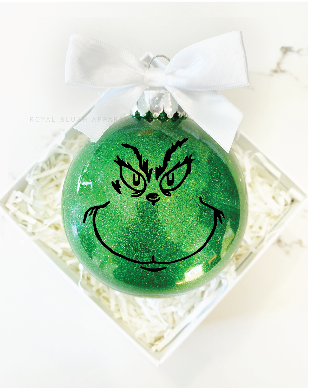 Grinch Face 4&quot; Ornament UV DTF Sticker