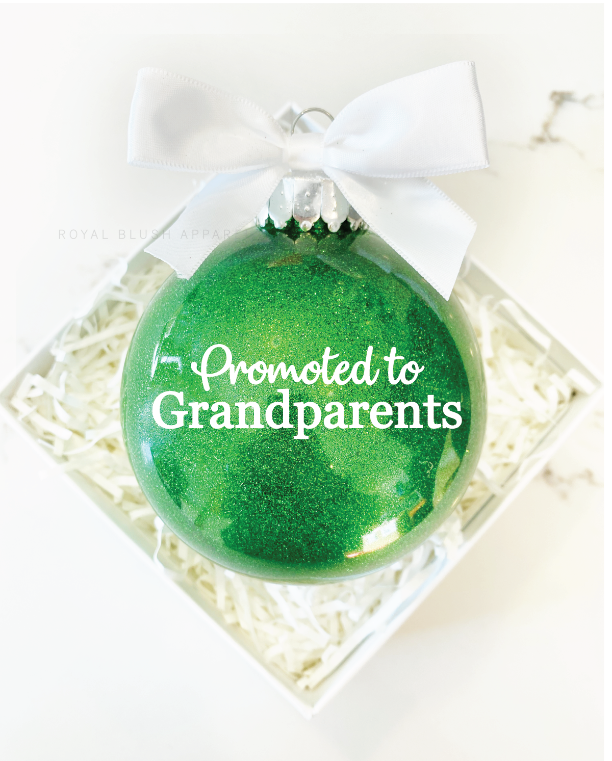 Promoted To Grandparents 4&quot; Ornament UV DTF Sticker