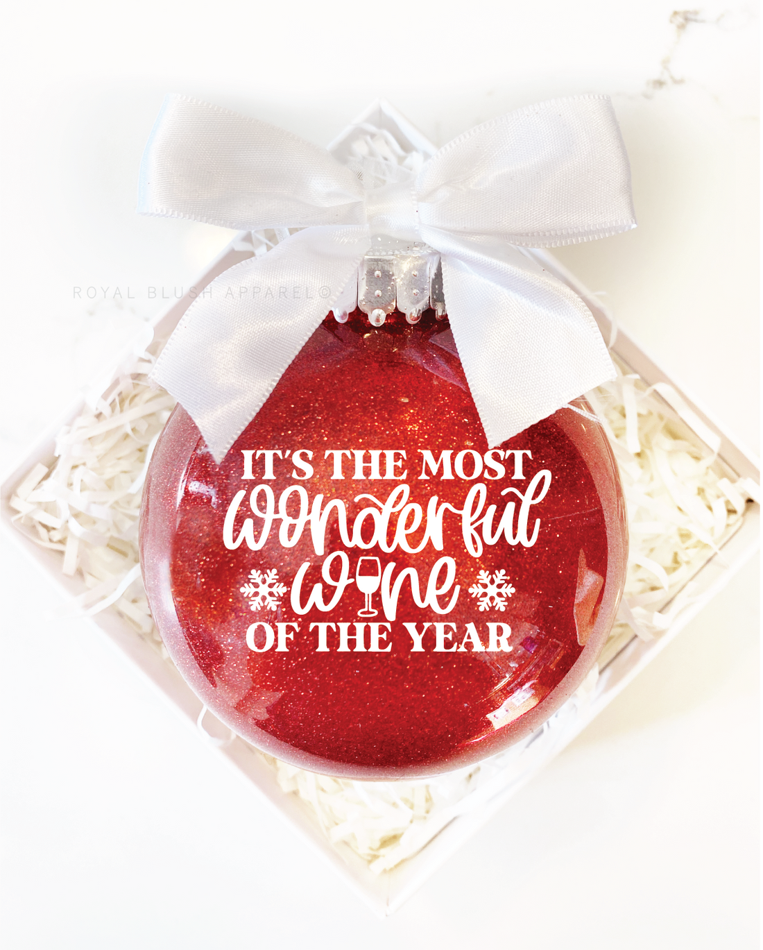 Most Wonderful Wine Of The Year 4&quot; Ornament UV DTF Sticker