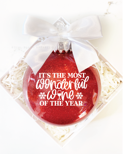 Most Wonderful Wine Of The Year 4&quot; Ornament UV DTF Sticker