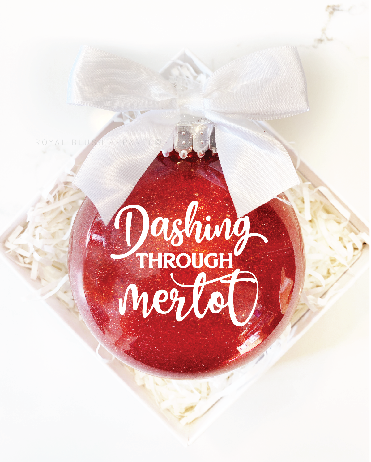 Dashing Through Merlot 4&quot; Ornament UV DTF Sticker