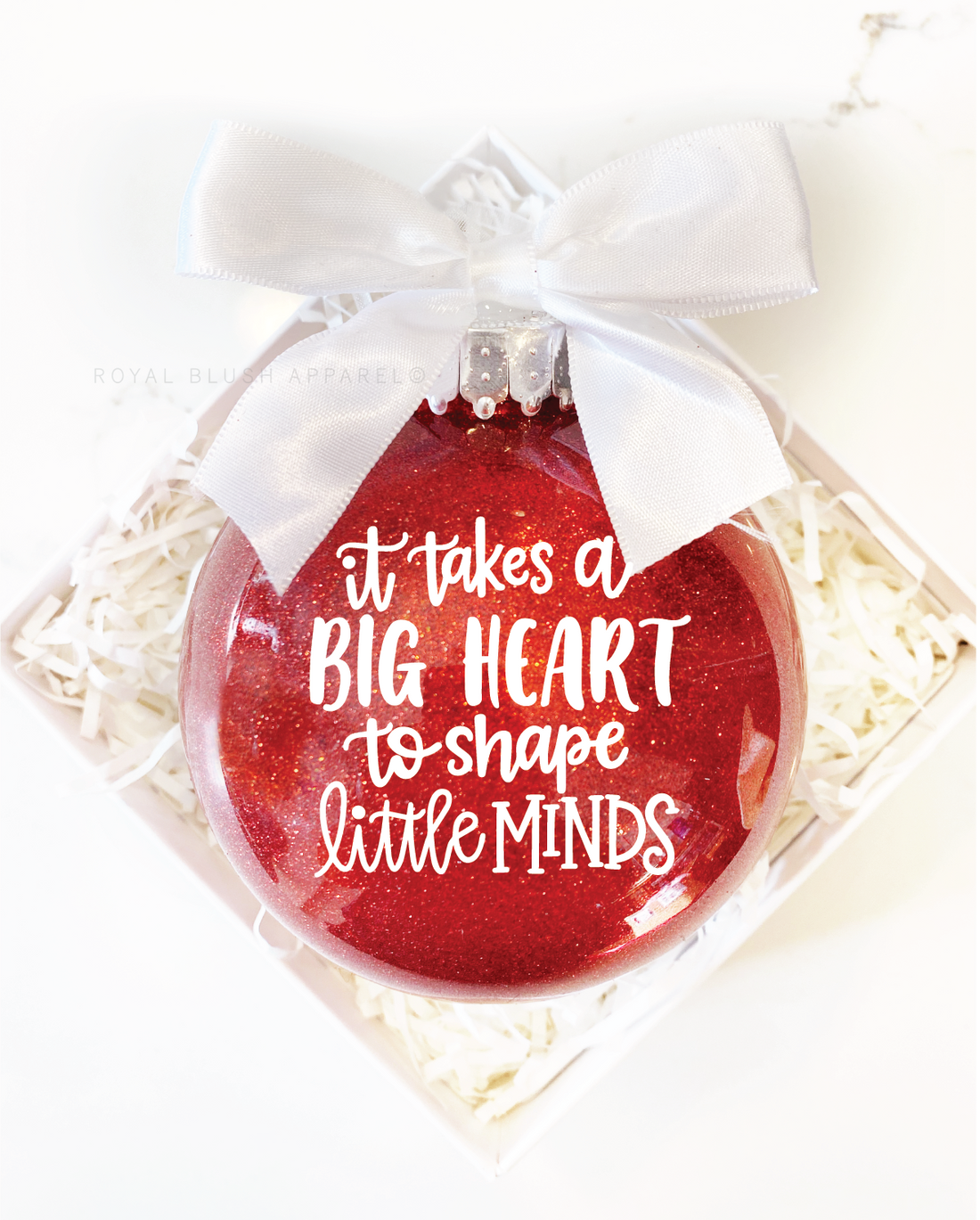 It Takes A Big Heart To Shape Little Minds 3&quot; Acrylic Ornament UV DTF Sticker