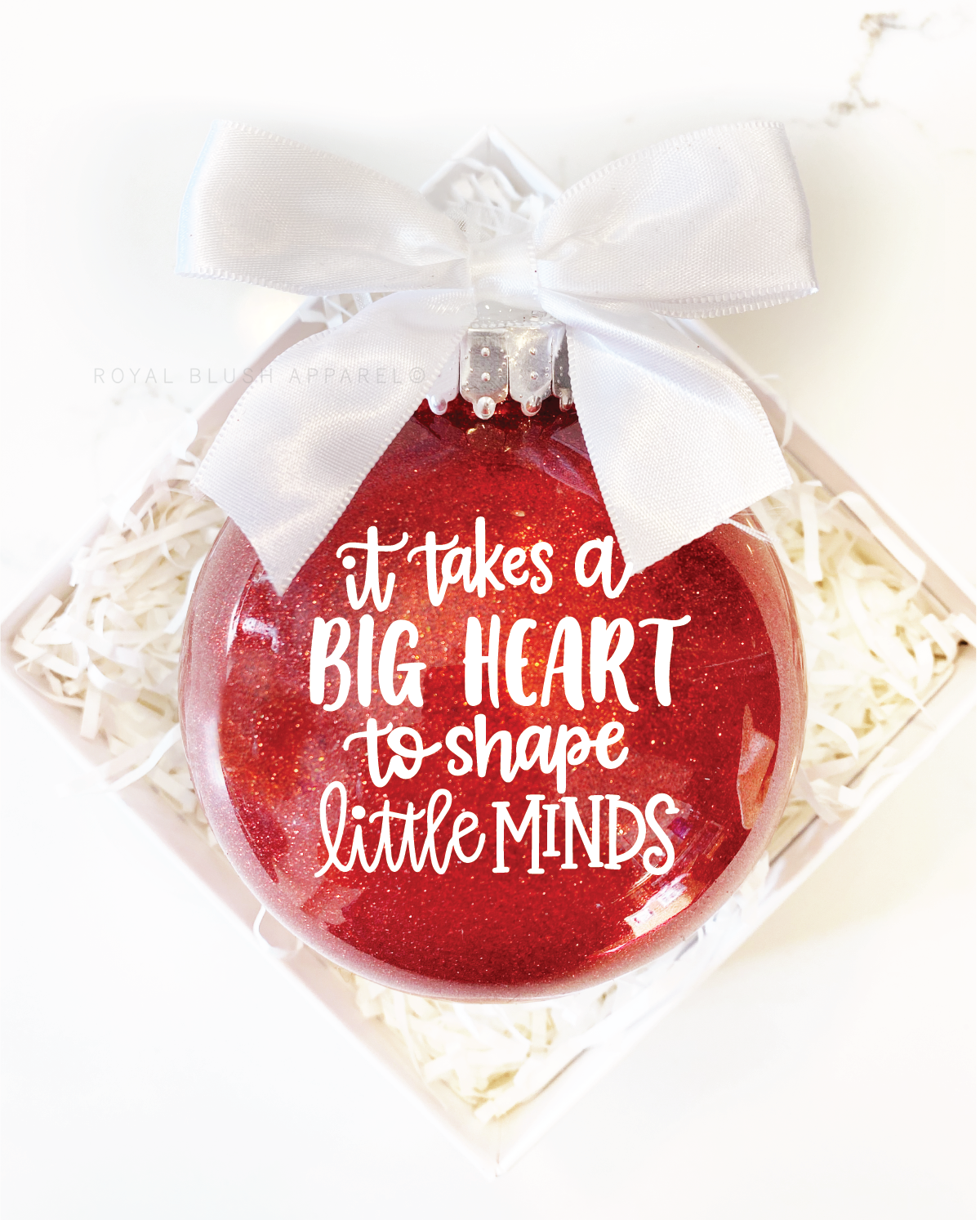 It Takes A Big Heart To Shape Little Minds 3&quot; Acrylic Ornament UV DTF Sticker