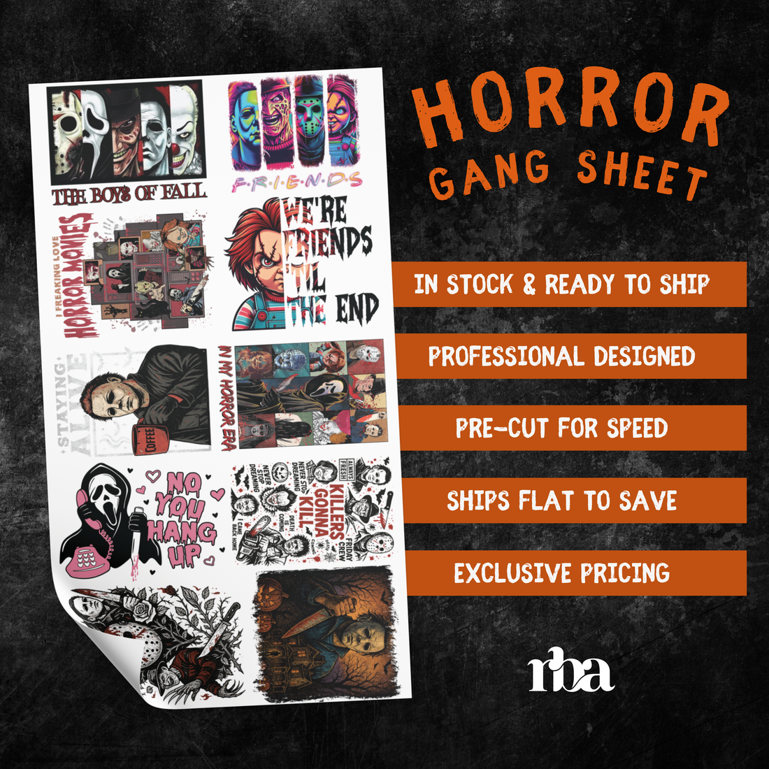 Horror Pre-Designed Gang Sheet