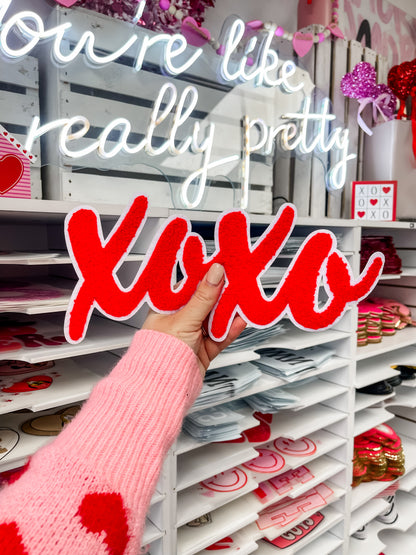 Xoxo Red Cursive Chenille Patch