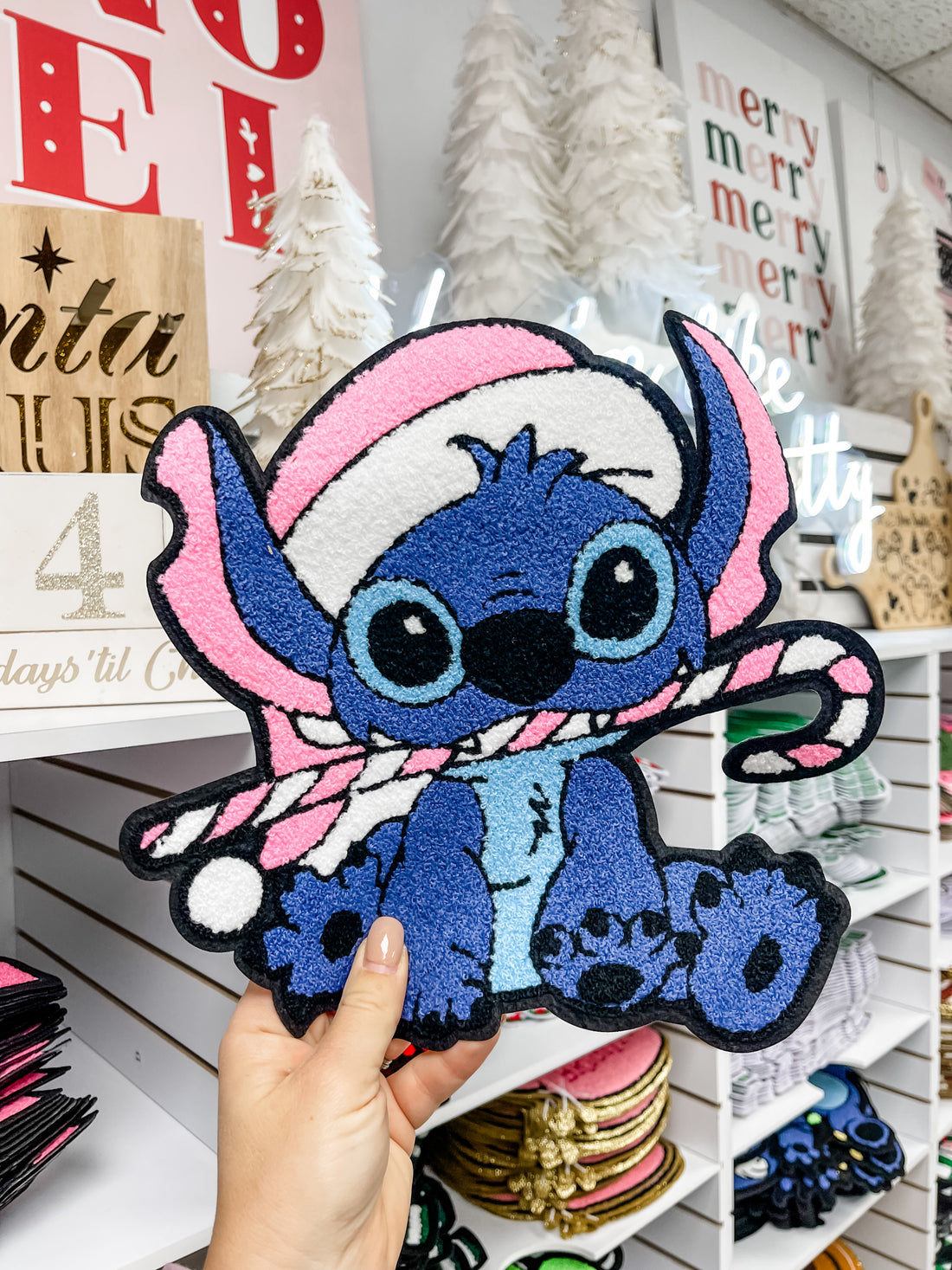 Candy Cane Stitch Chenille Patch