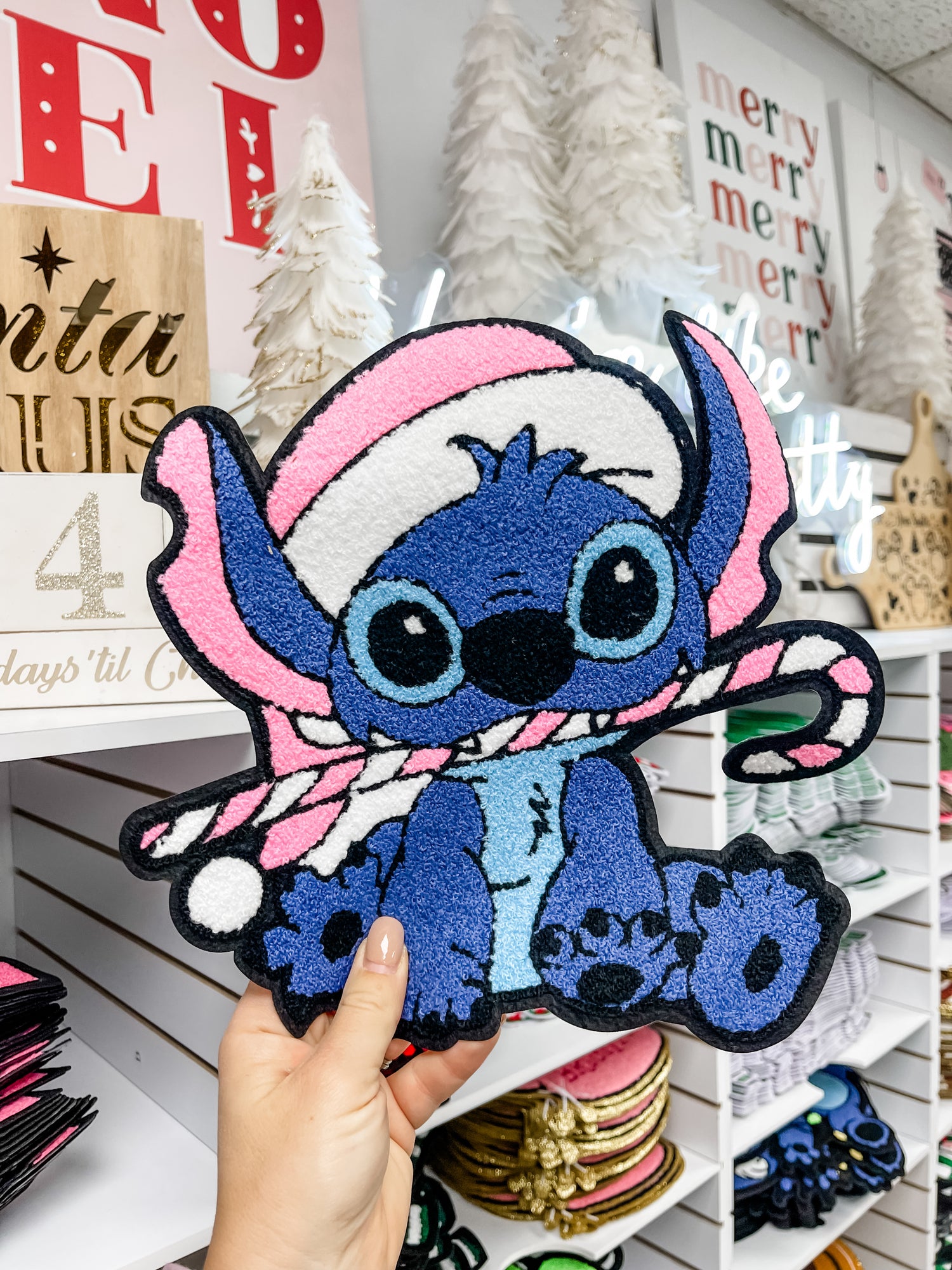 Candy Cane Stitch Chenille Patch