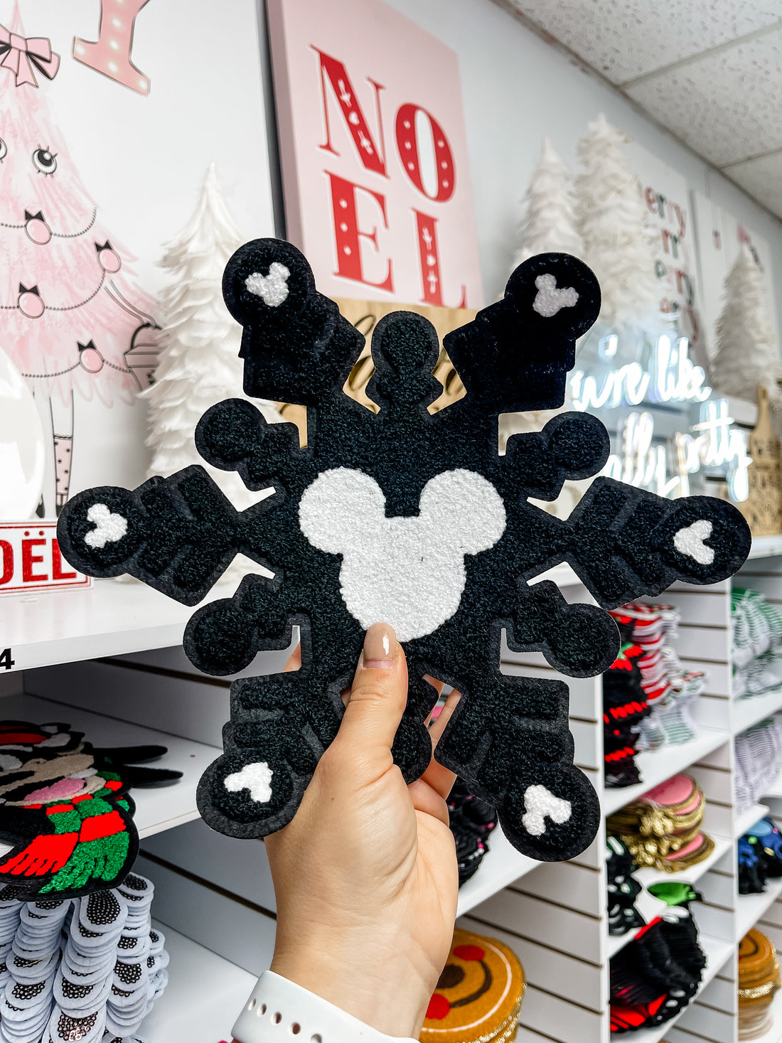 Magical Black Snowflake Chenille Patch