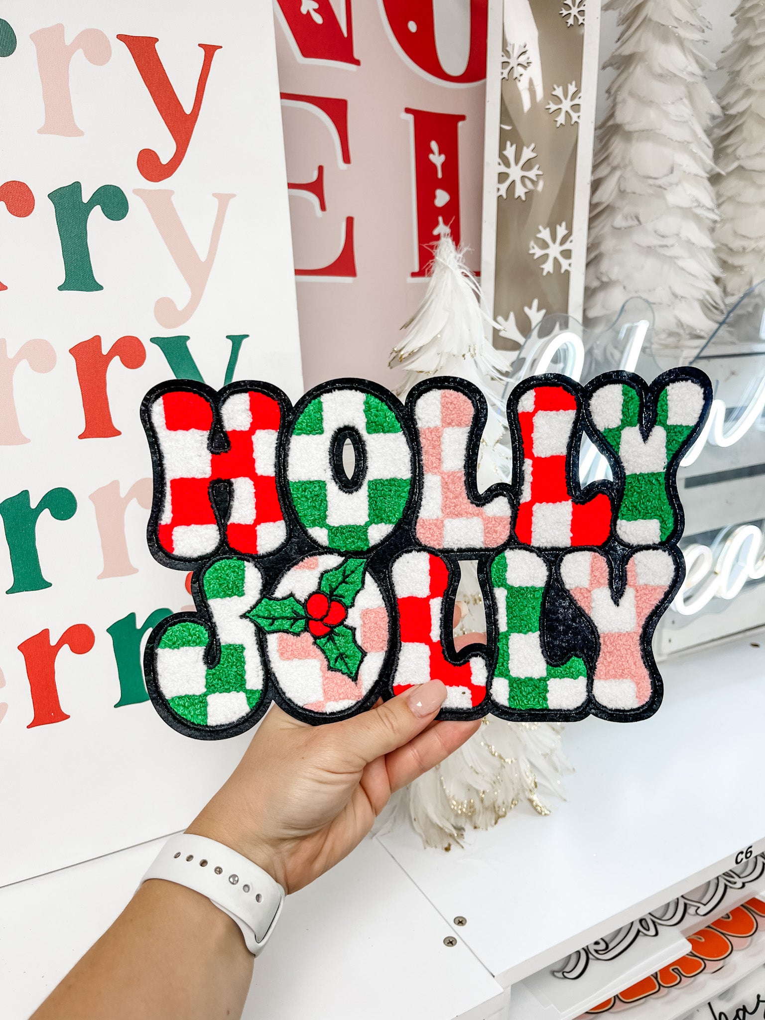 Holly Jolly Chenille Patch