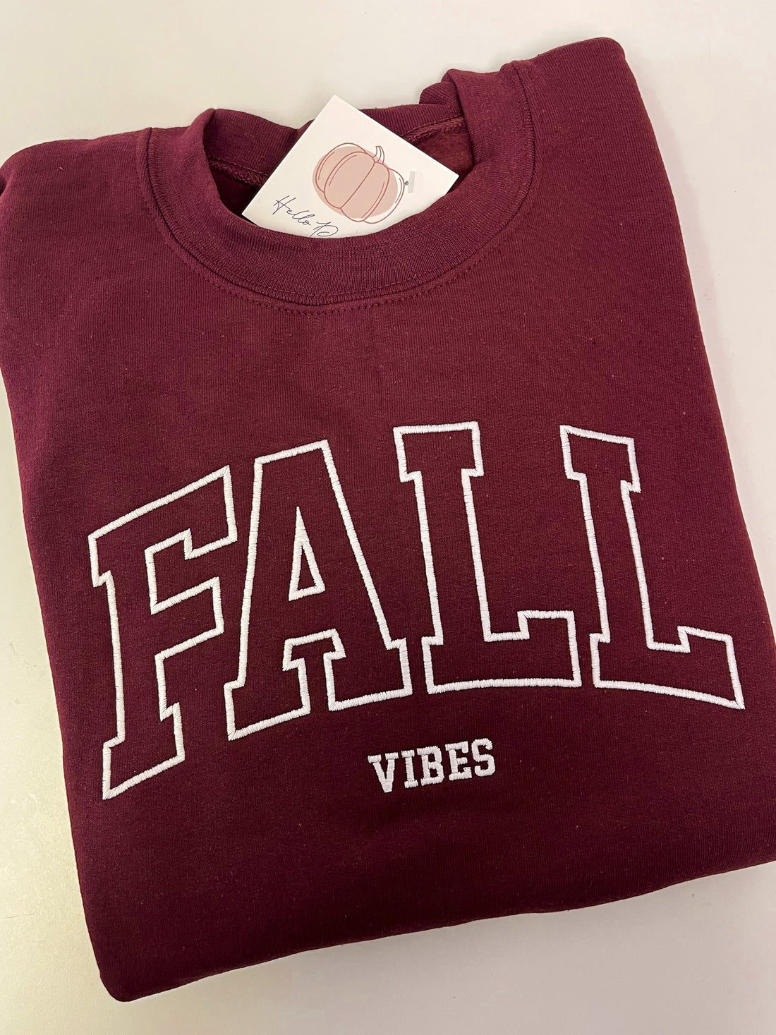 Fall Vibes Embroidery Crewneck Sweater
