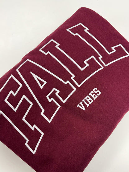 Fall Vibes Embroidery Crewneck Sweater