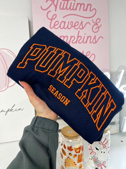 Pumpkin Season Embroidery Crewneck Sweater