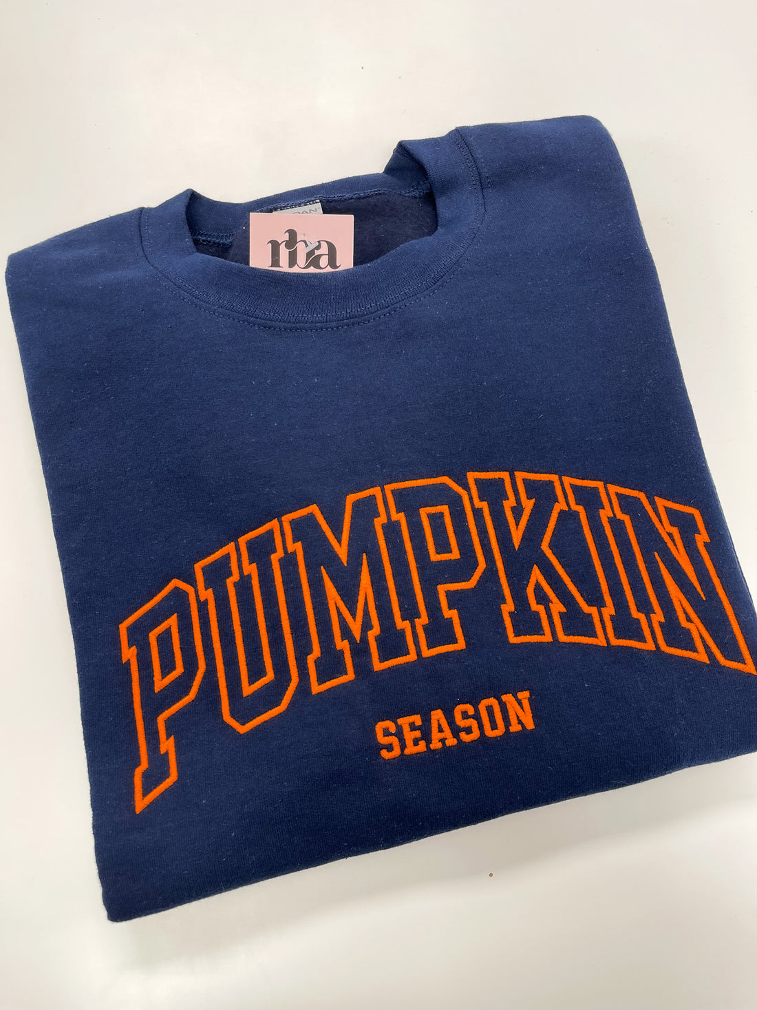 Pumpkin Season Embroidery Crewneck Sweater