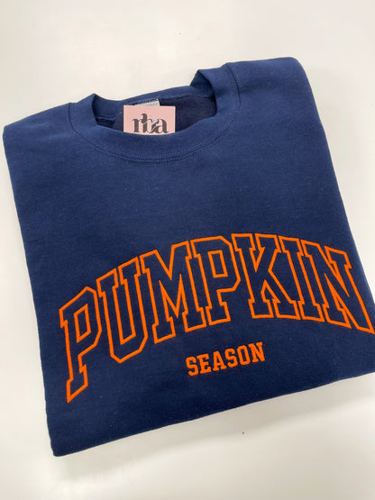 Pumpkin Season Embroidery Crewneck Sweater