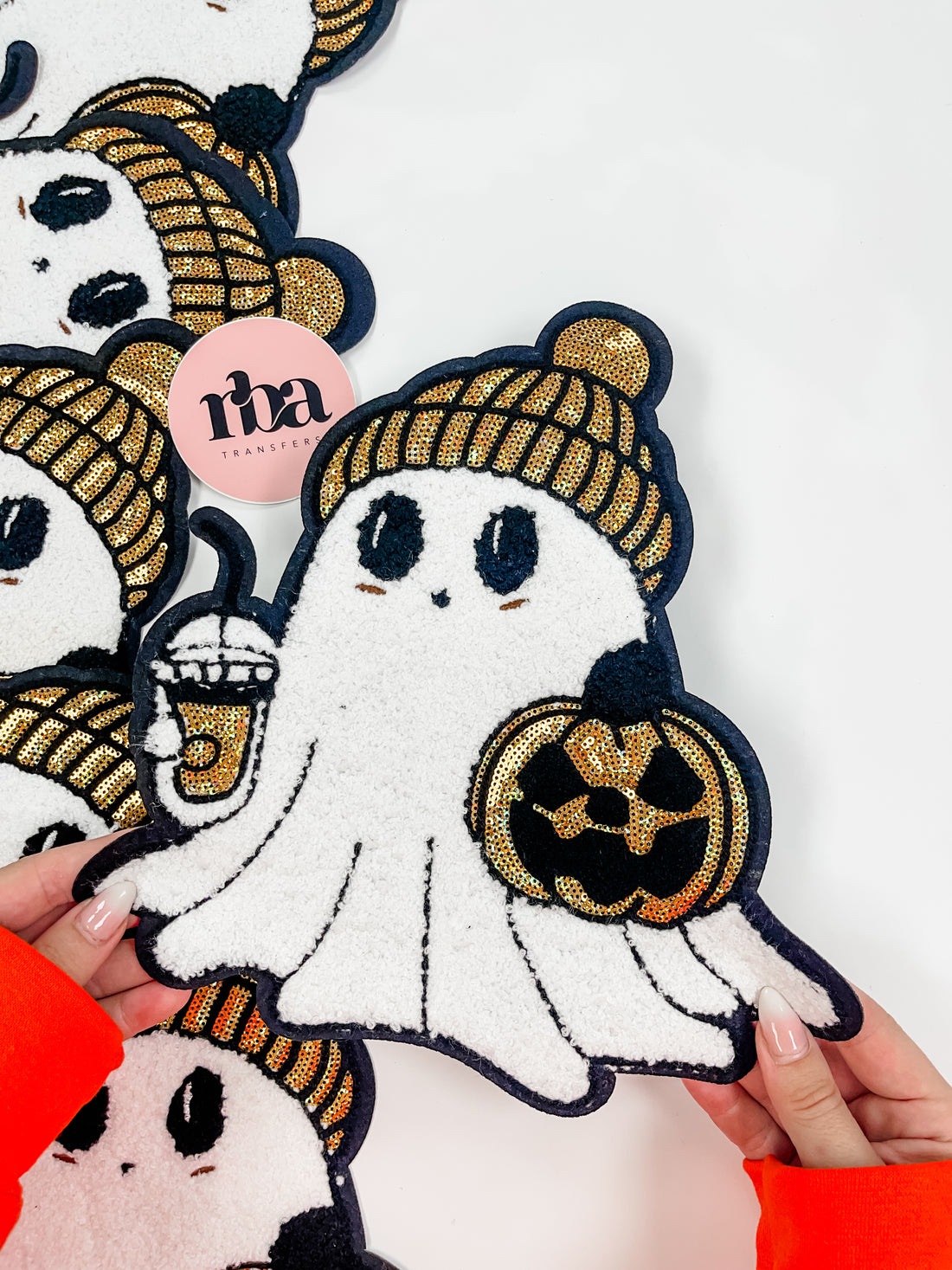 Sequin Ghostie Chenille Patch
