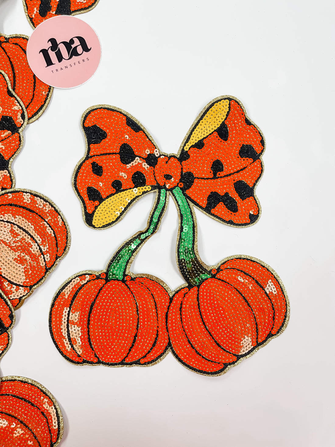 Cherry Pumpkins Sequin Patch