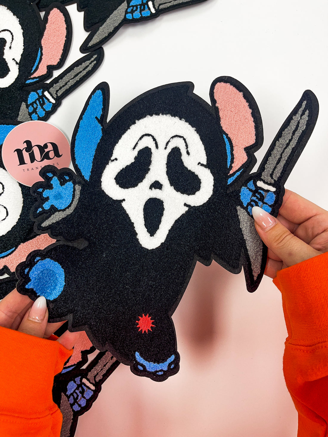 Ghost Face Stitch Chenille Patch