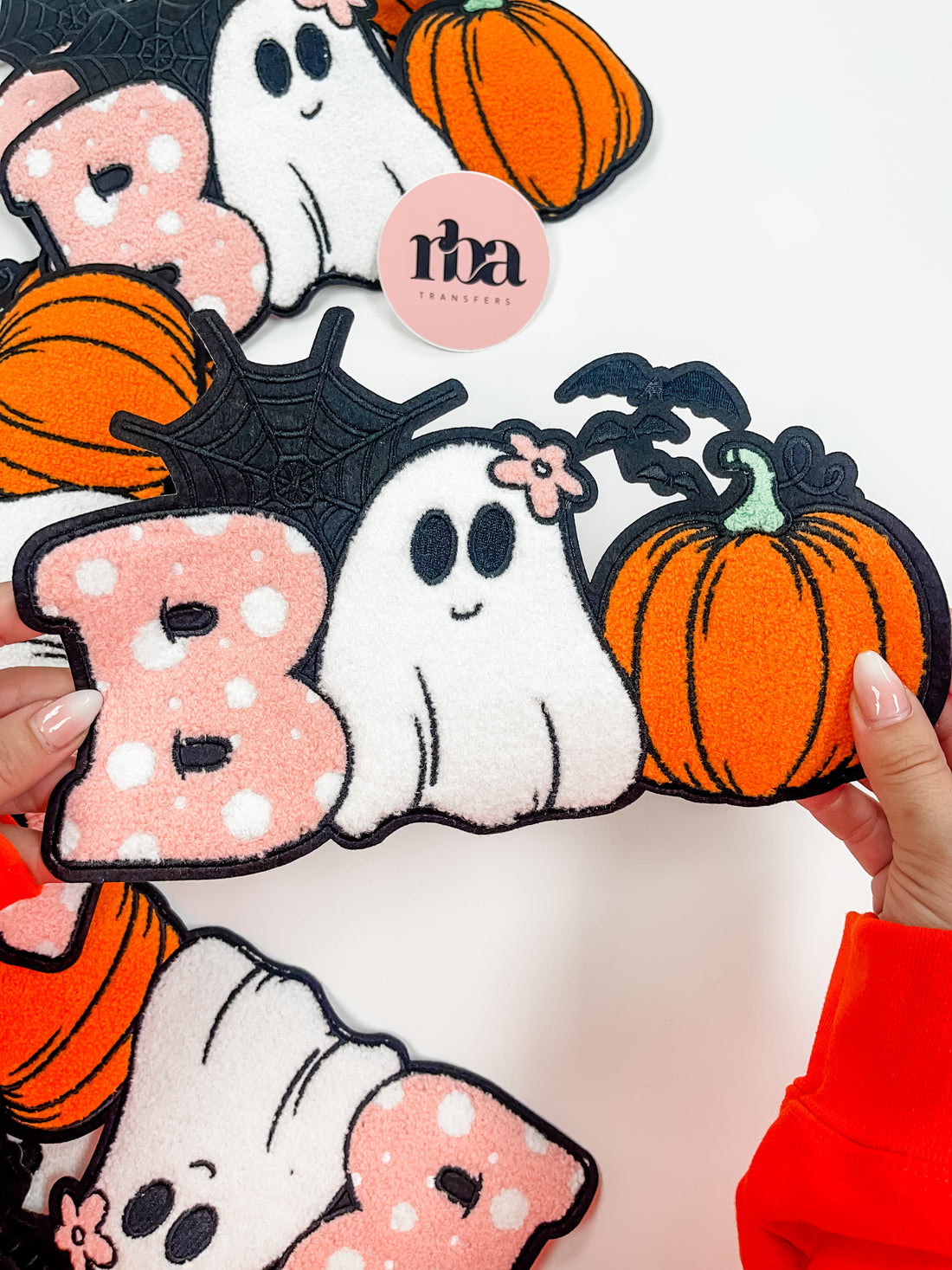 Boo Ghost Pumpkin Chenille Patch