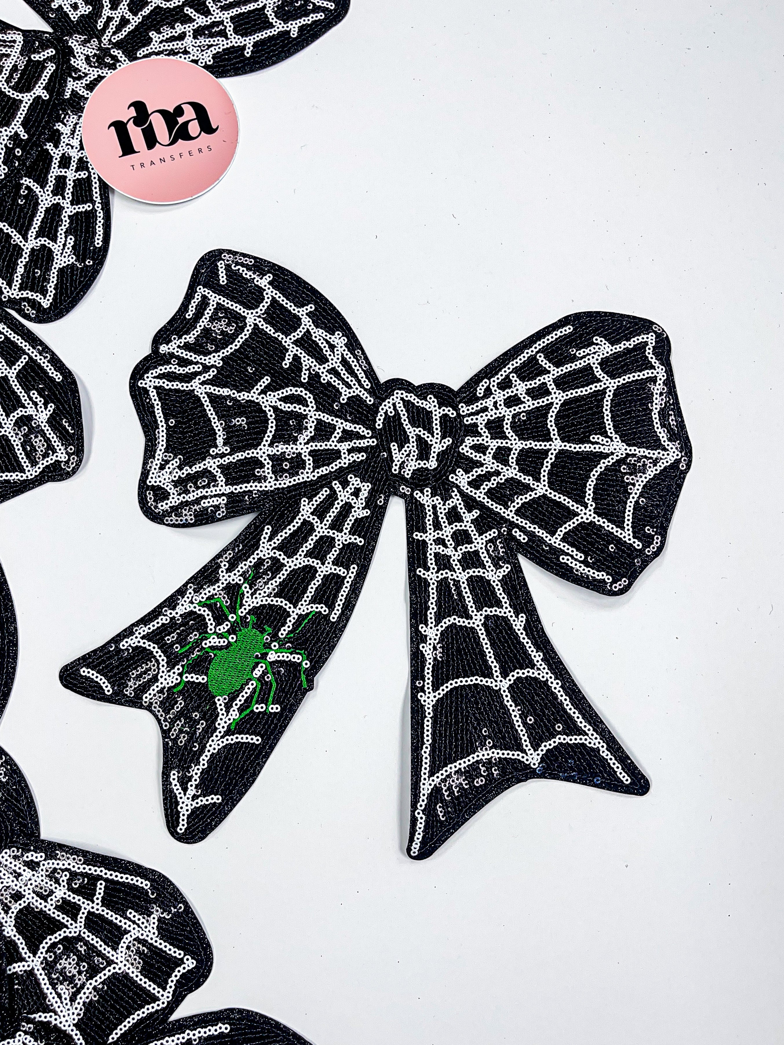 Web Bow Sequin Patch