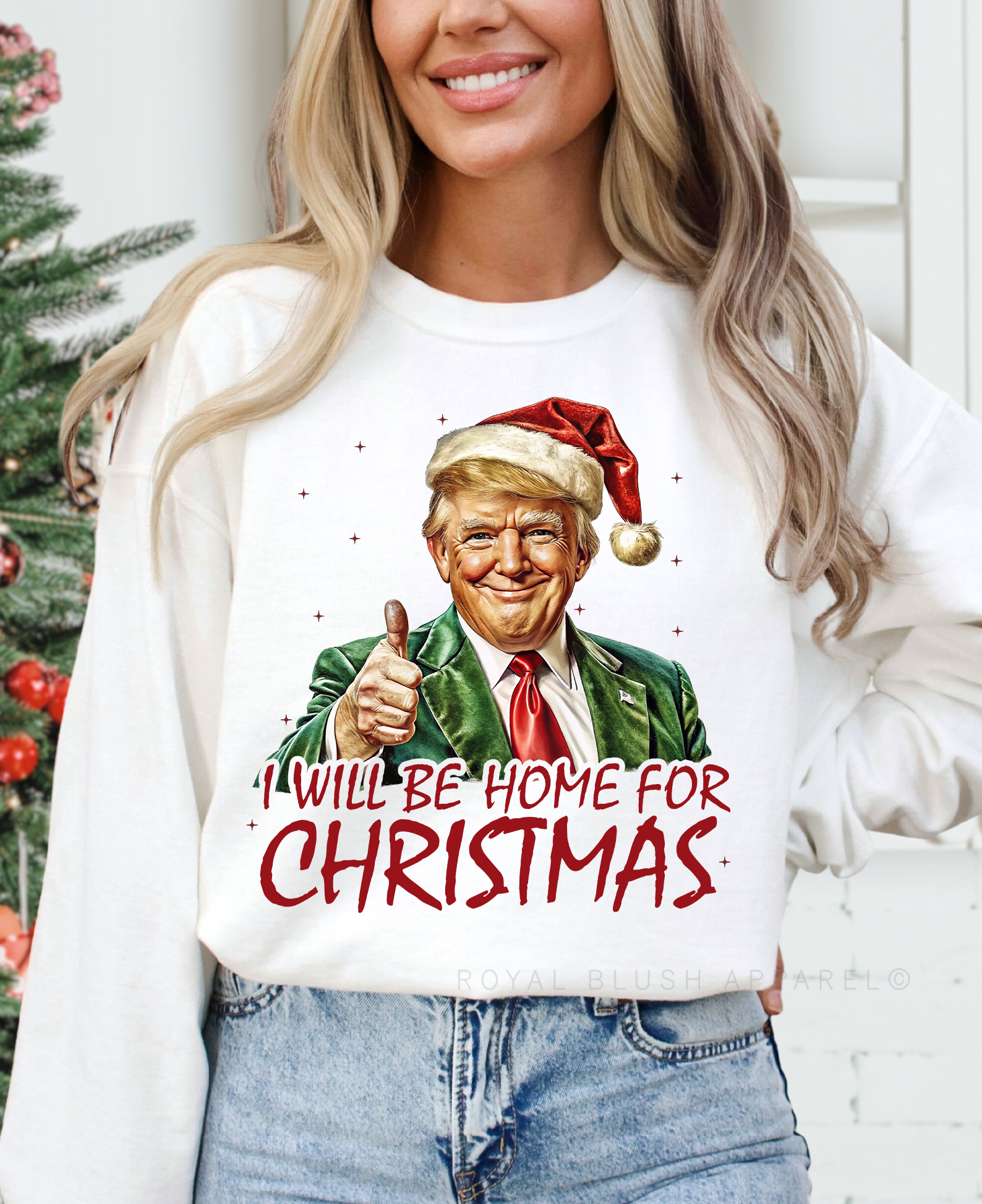 I Will Be Home For Christmas Trump Full Colour Transfer