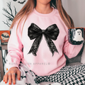 Black Lace Bow DTF Transfer