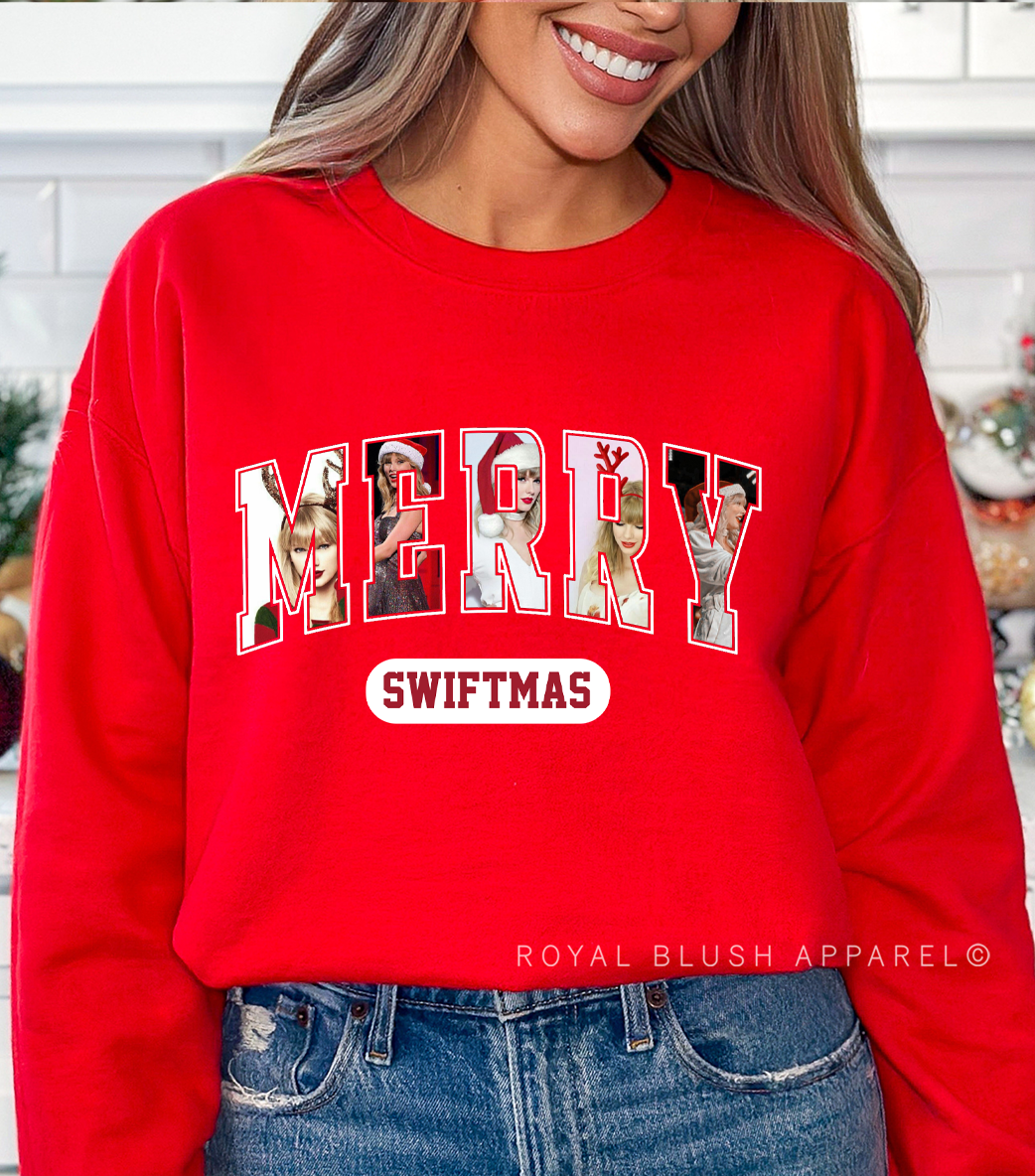 Merry Swiftmas Varsity Full Colour Transfer