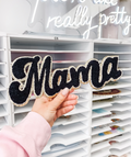 Patch chenille noir Mama