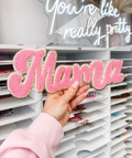 Patch chenille rose vif Mama