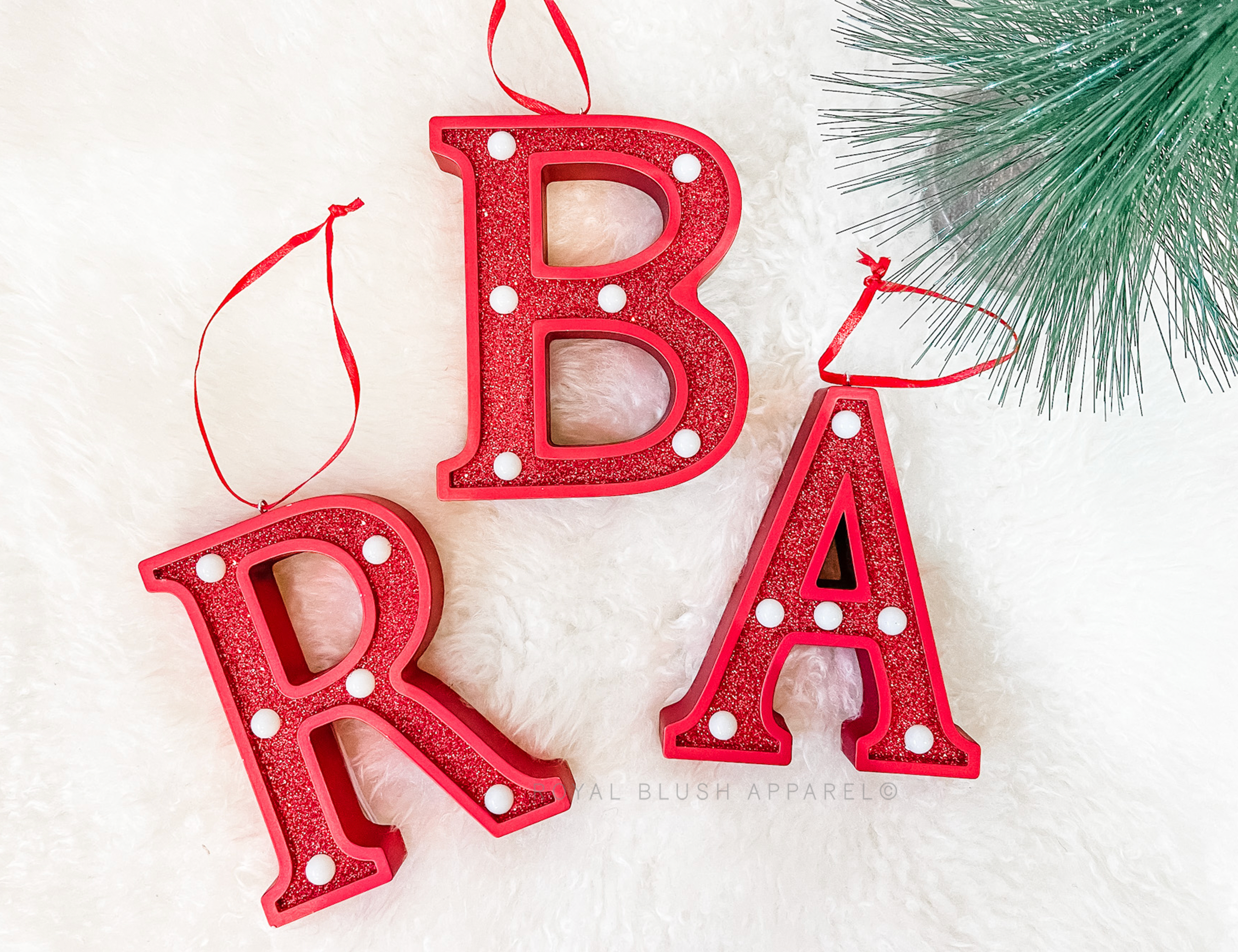 LED Light Up Ornament Letters