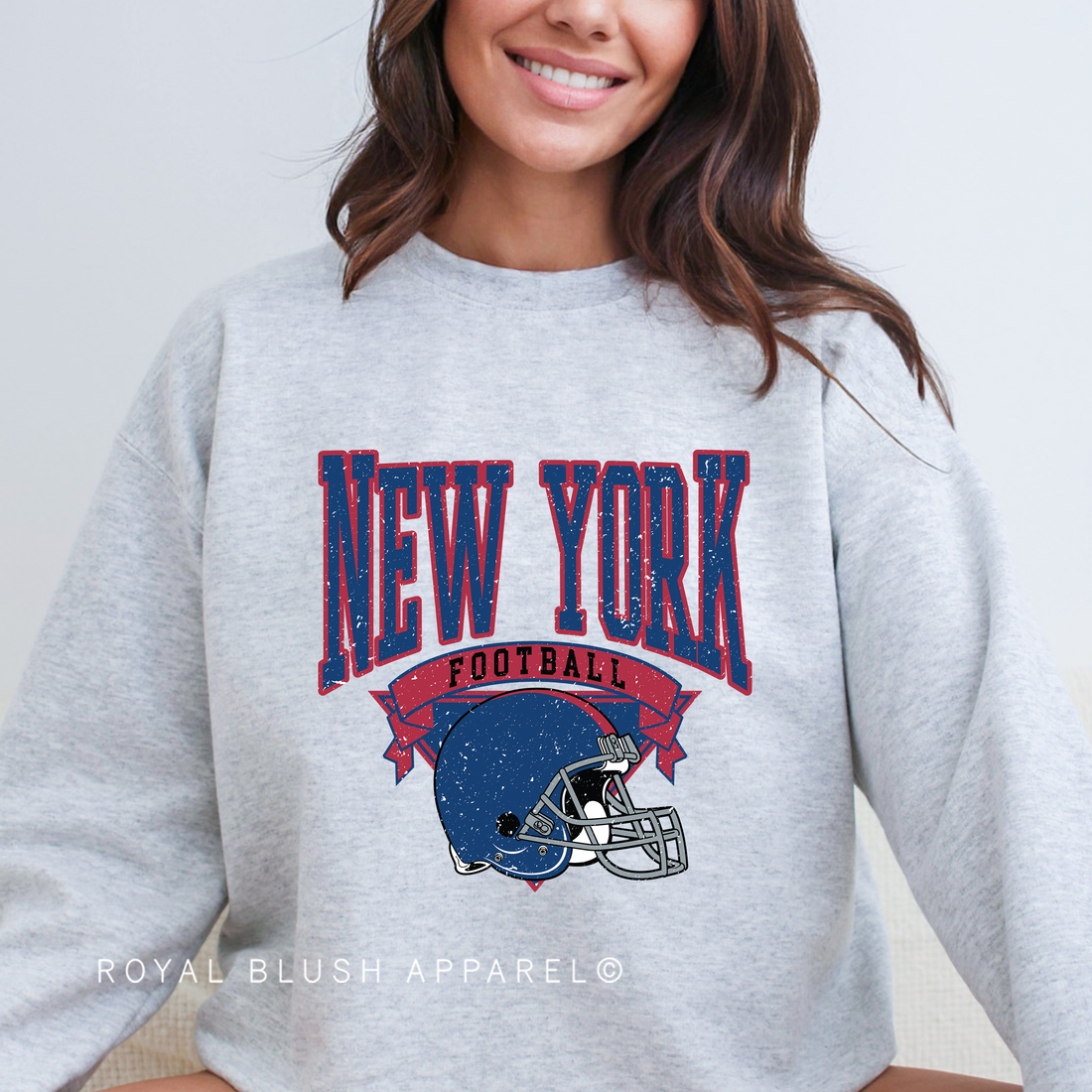 Blue New York Football Full Color Transfer