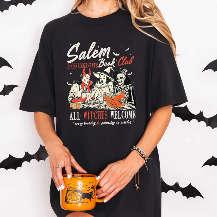 Salem Book Club All Witches Welcome Full Color Transfer