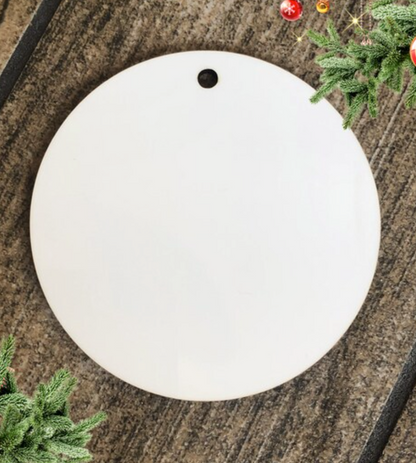 BLANK 3&quot; Round Sublimation MDF Ornament