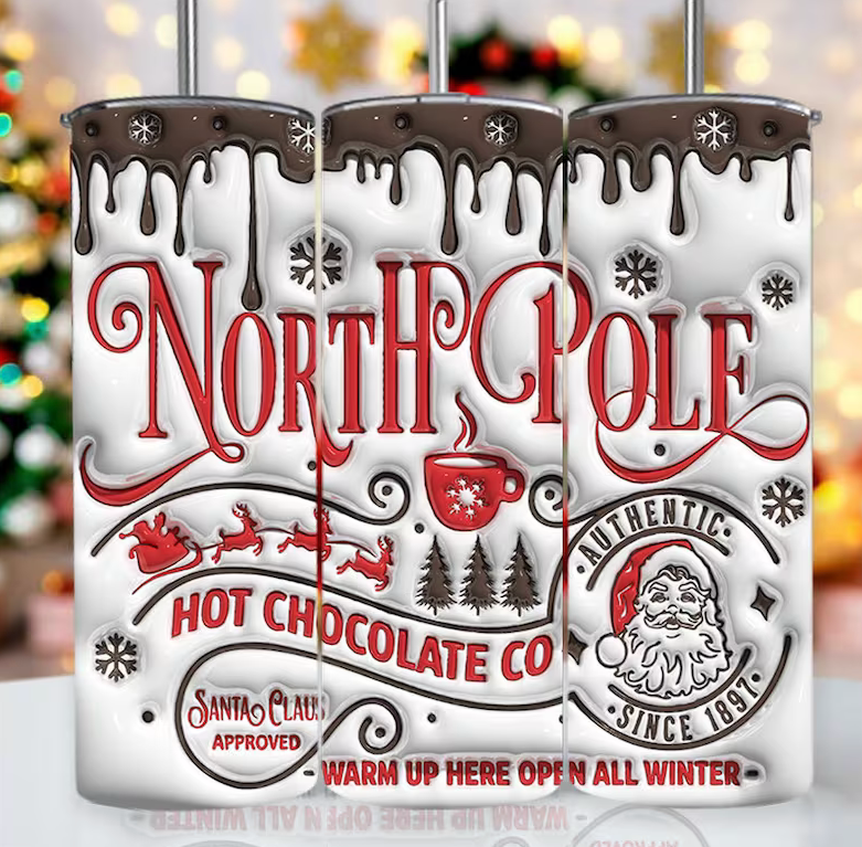North Pole 20oz 3D Inflated Sublimation Wrap
