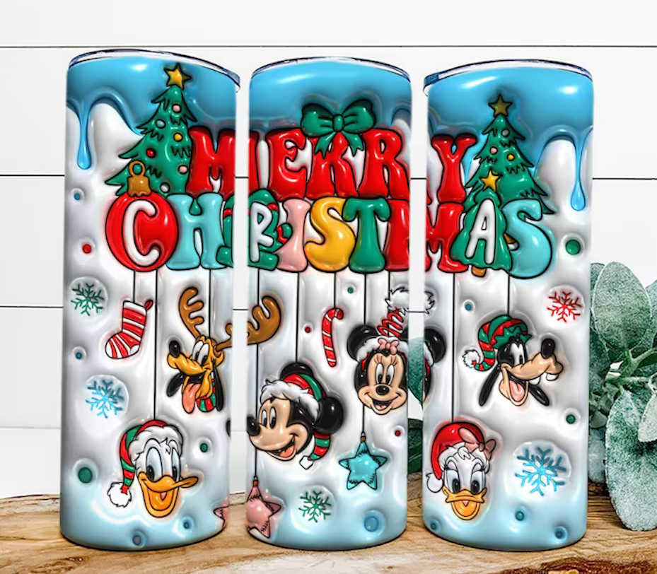 Marionnettes de Noël 20oz Enveloppe de sublimation gonflée 3D