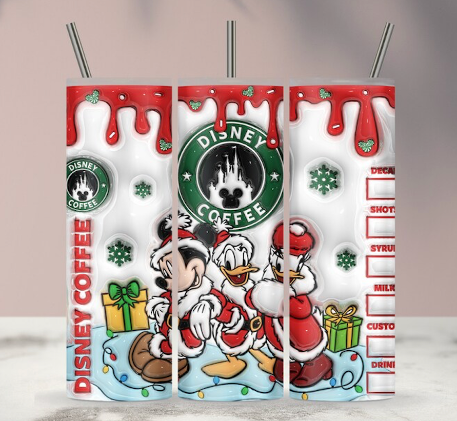 Enveloppement de sublimation gonflé 3D Magical Santas 20oz