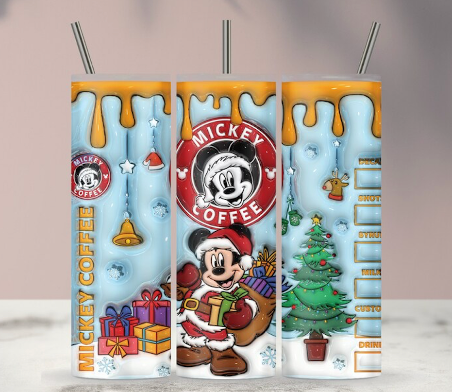 Mouse Santa 20oz 3D Inflated Sublimation Wrap