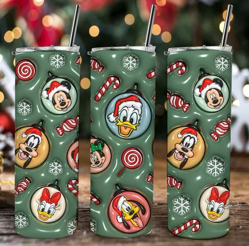 Cartoon Christmas 20oz 3D Inflated Sublimation Wrap