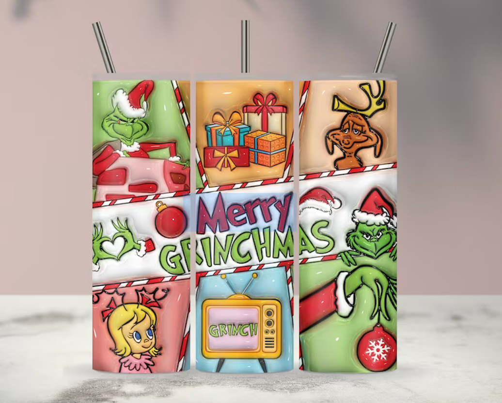 Merry Grinchmas Poster 20oz 3D Inflated Sublimation Wrap
