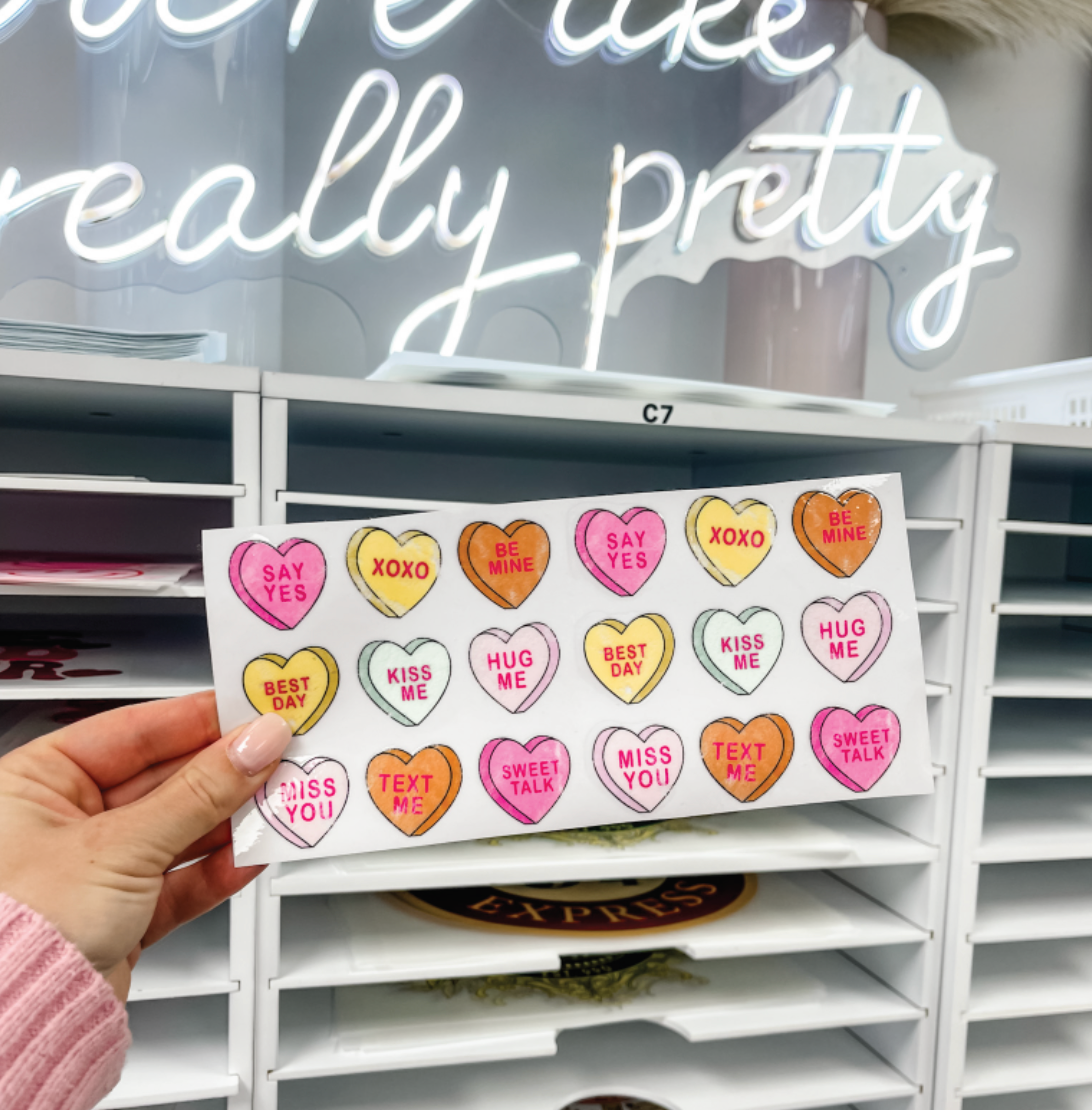 Candy Hearts Wrap UV DTF Sticker