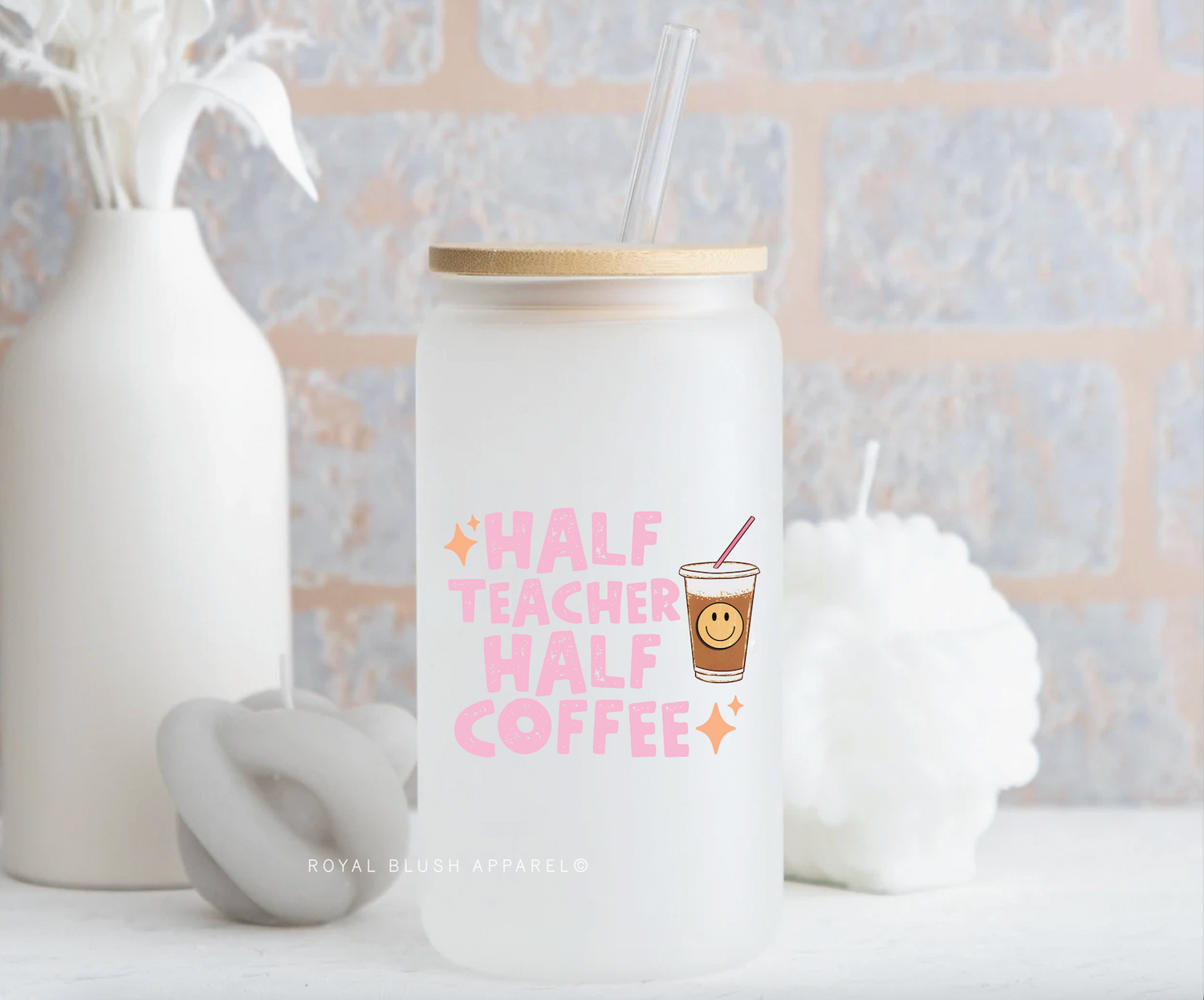 Half Teacher Half Coffee UV DTF Sticker