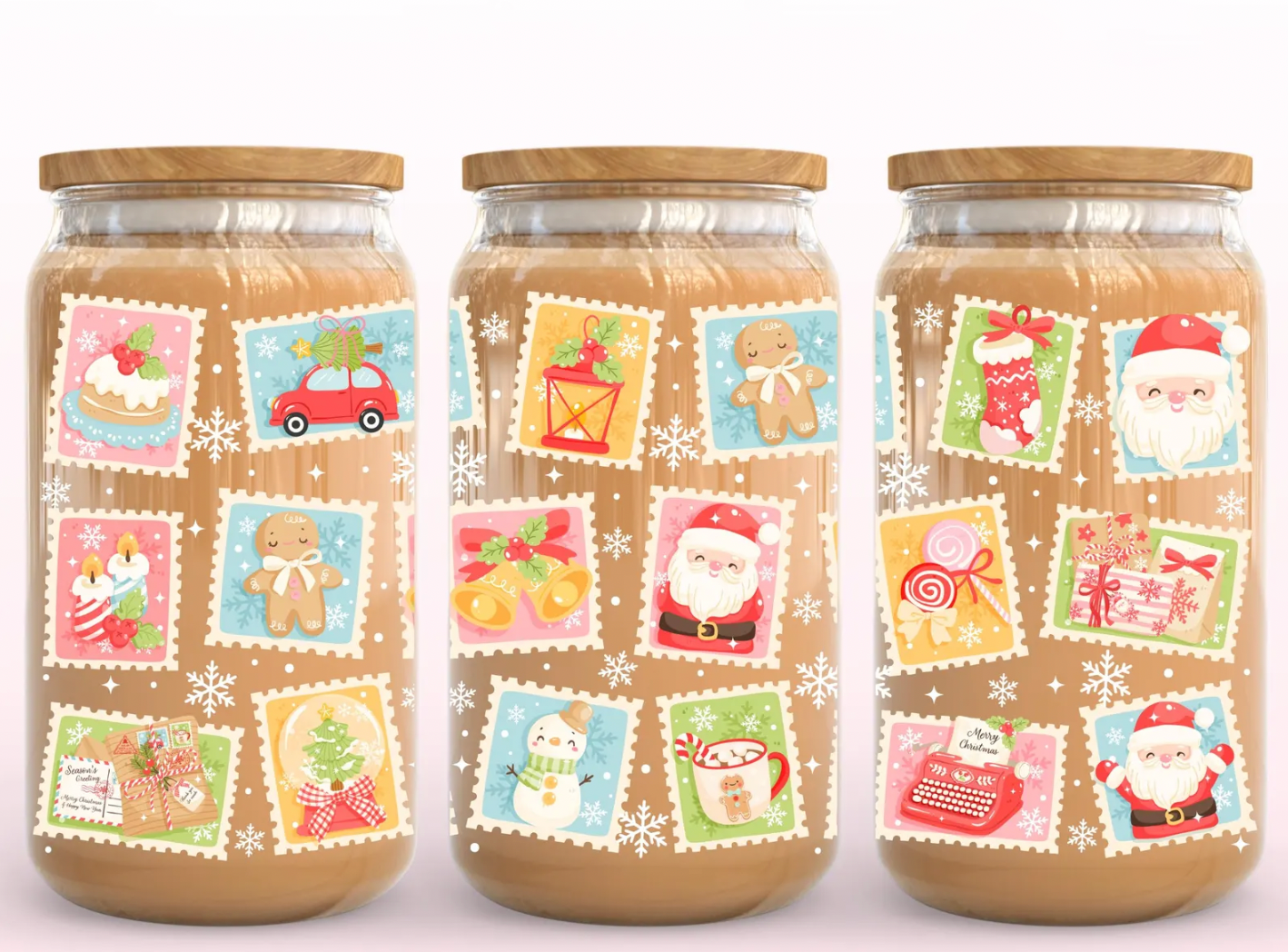 Christmas Stamps Wrap UV DTF Sticker