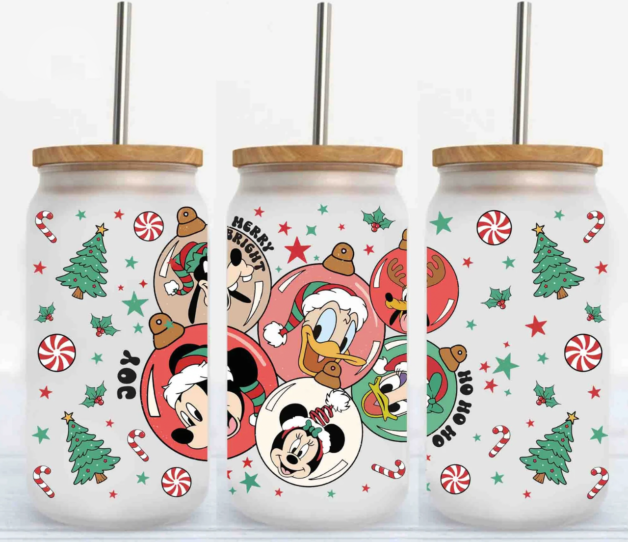 Merry &amp; Bright Ornaments Wrap UV DTF Sticker