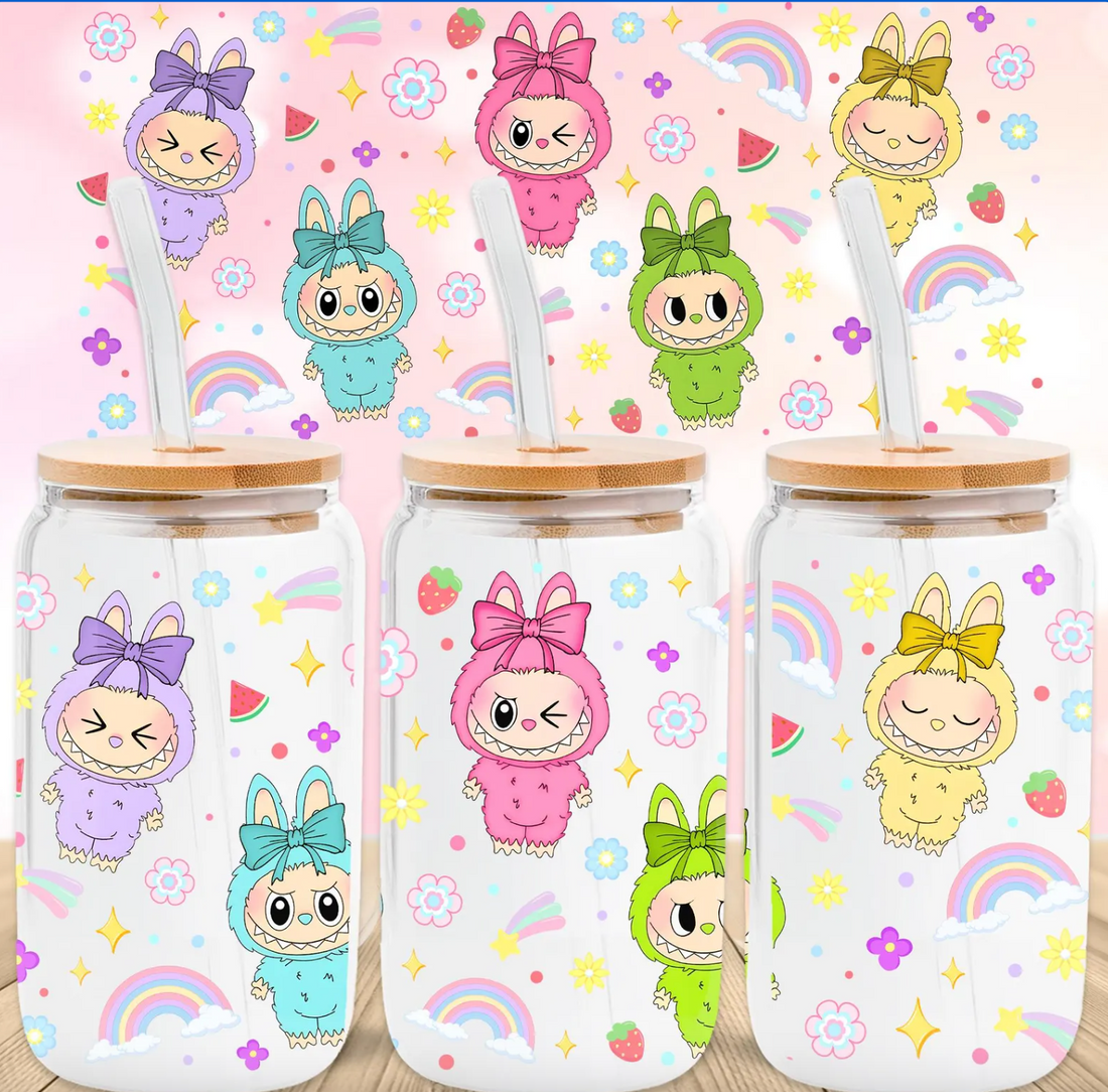 Labubu Rainbow Wrap UV DTF Sticker