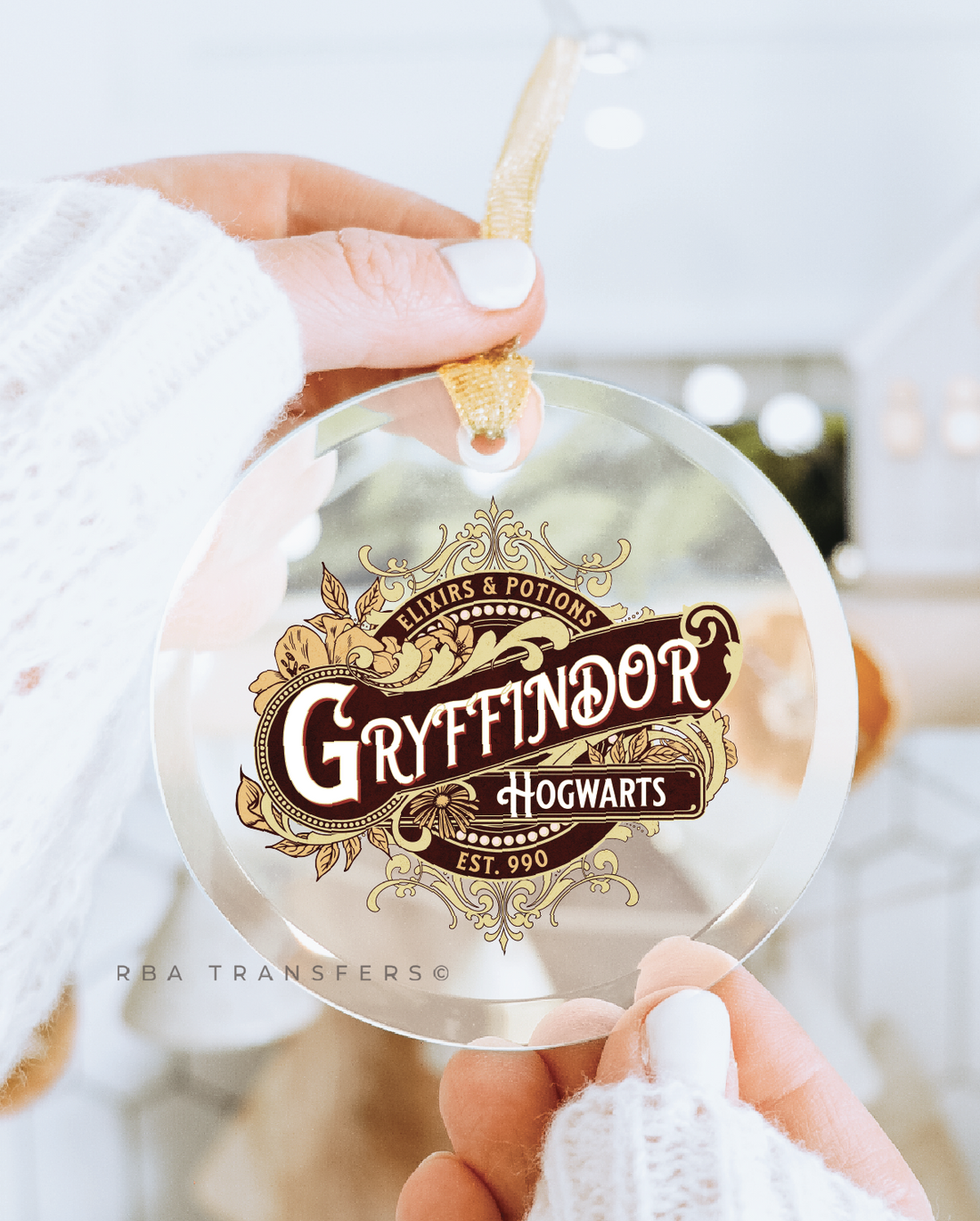 Gryffindor Hogwarts 3&quot; Acrylic Ornament UV DTF Sticker