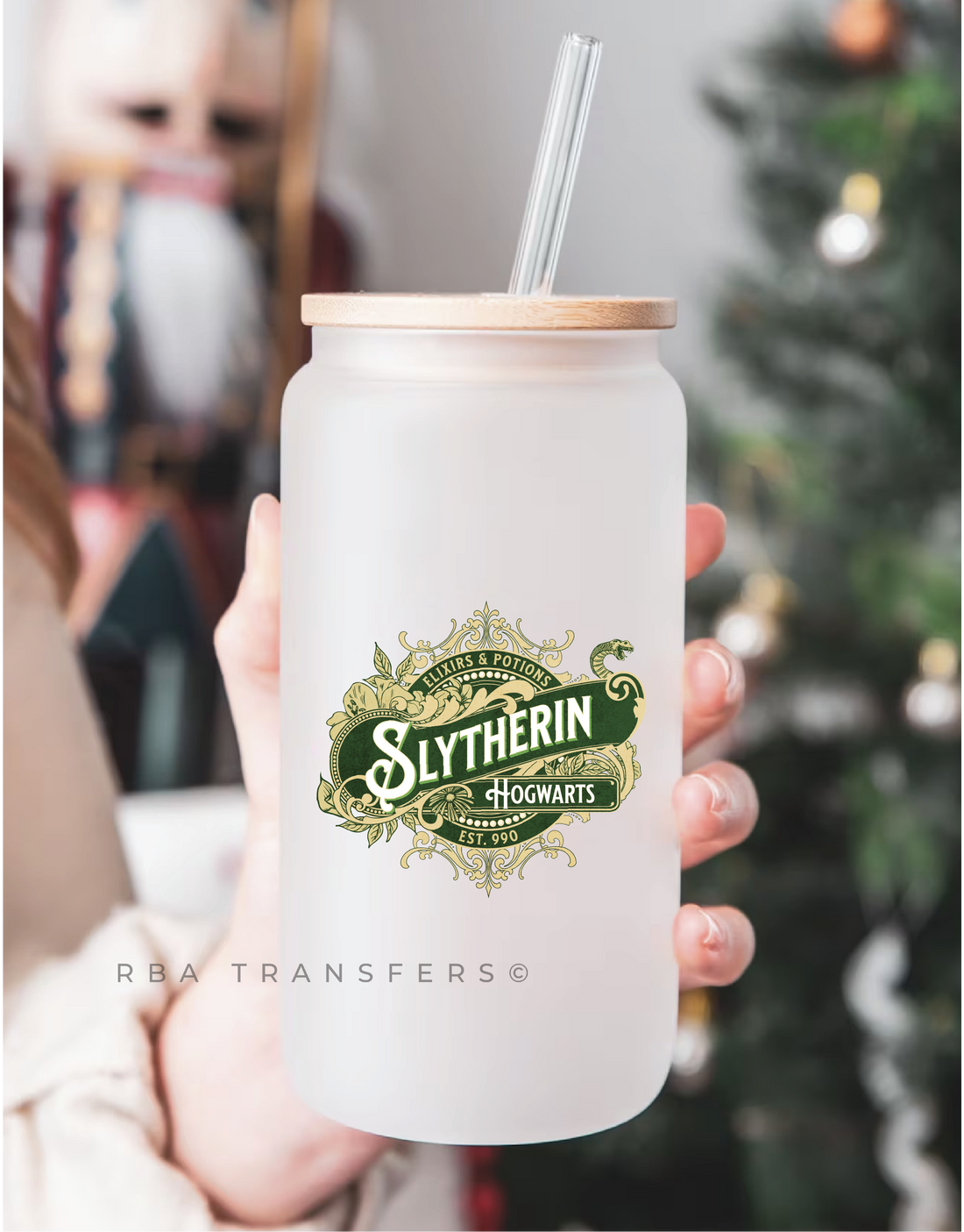 Slytherin Hogwarts 3&quot; Acrylic Ornament UV DTF Sticker