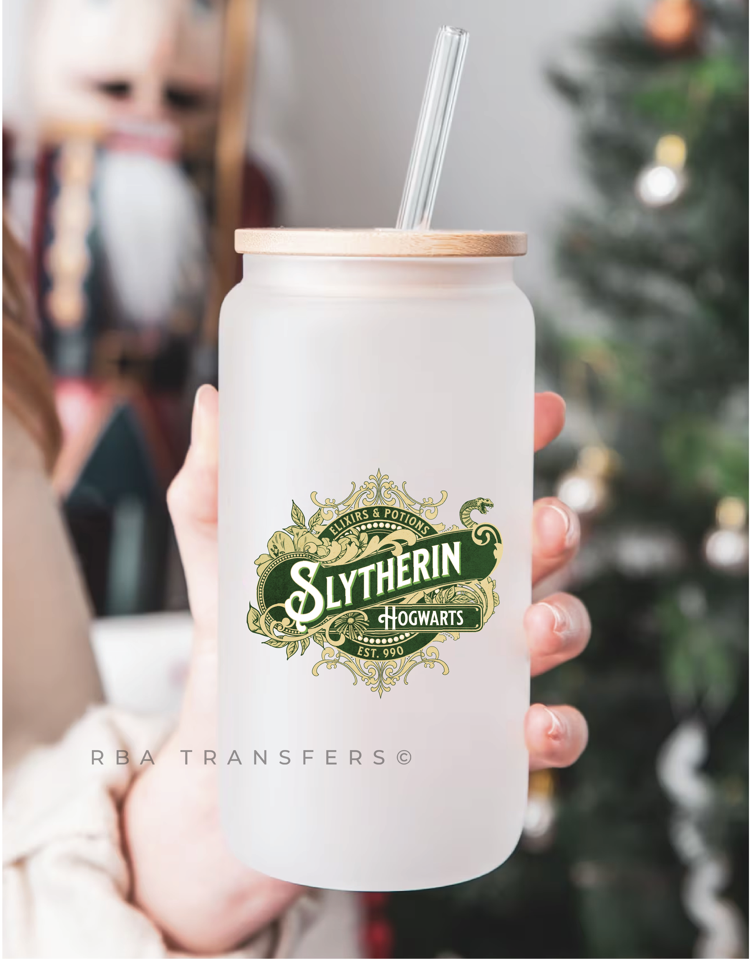 Slytherin Hogwarts 3&quot; Acrylic Ornament UV DTF Sticker