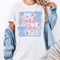 USA Flag DTF Transfer ready-to-press DTF transfer shown on apparel