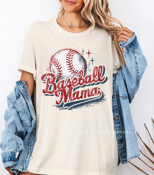 Baseball Mom Louder & Prouder DTF Transfer ready-to-press DTF transfer shown on apparel
