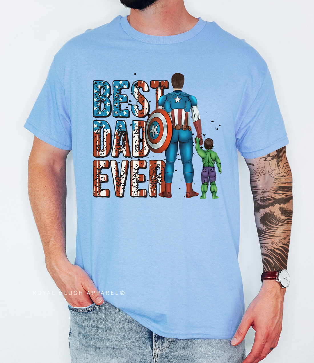 Best Dad Every Superhero Hulk Full Color Transfer